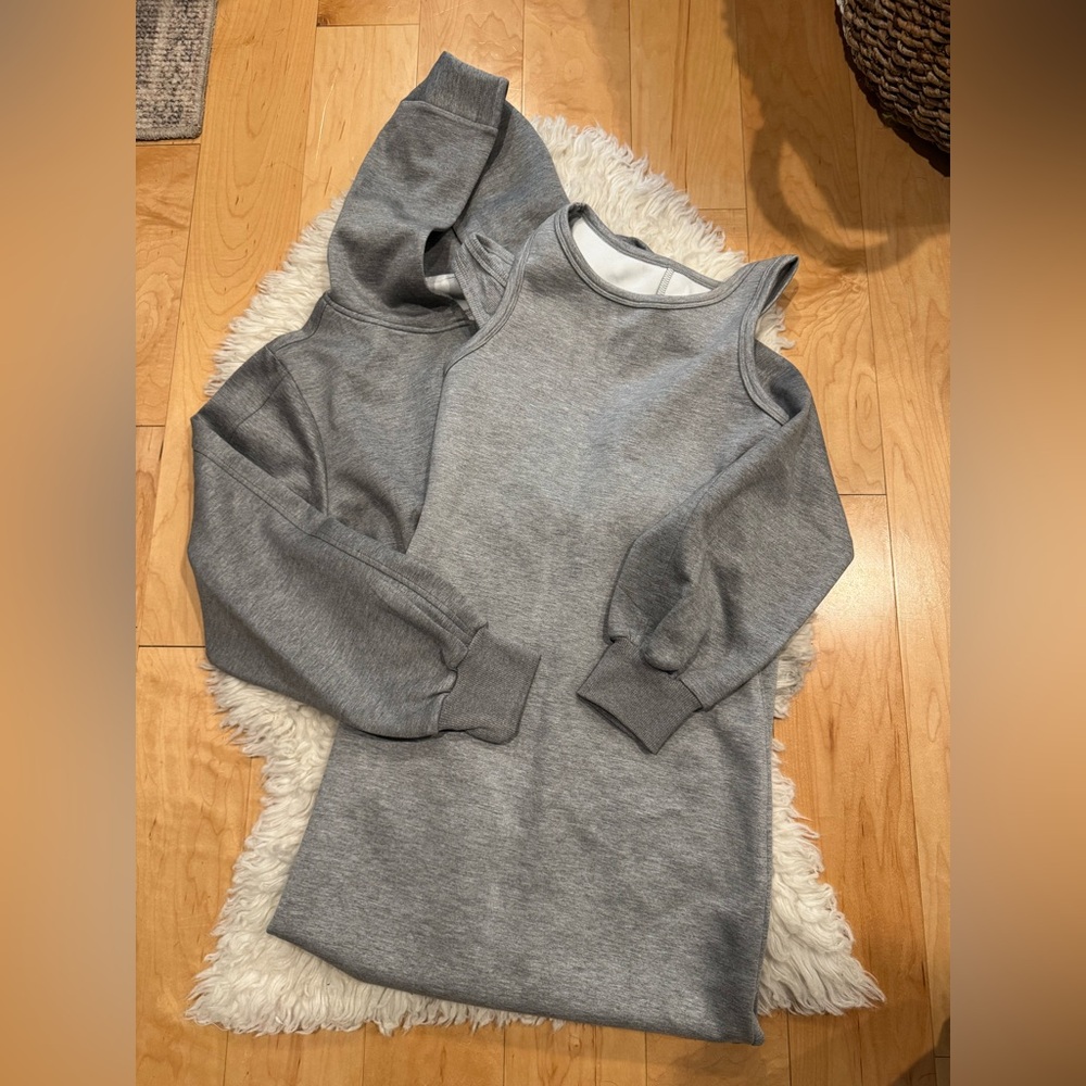 Commense Heather Gray Maxi Dress & Hoodie Set